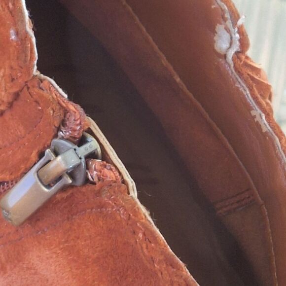 Sam Edelman Paige Suede Booties Fringe Ankle Boots Cinnamon sz 9 Festival Boots - Picture 16 of 16